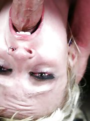 Cock shoved down her throat and facialized