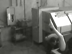 Smokin hot workplace pussy licking caught by security cam
